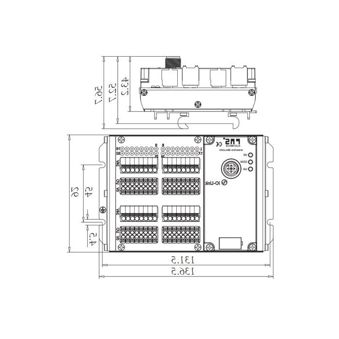 IP20, IO-Link Hub, PNP, 32DI, Class B, Terminal module, 009C33