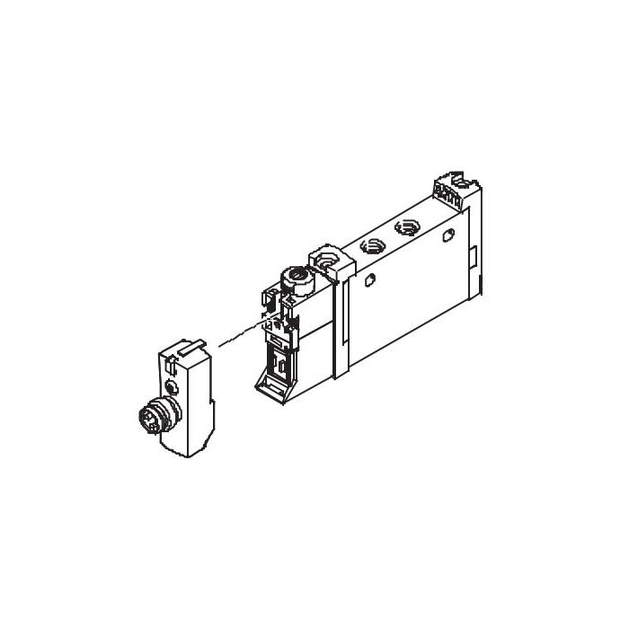 Tubular valve G1/4, 2x two-position three-way valve, internal pilot, mechanical spring return, valve width 18 mm, FAS-L18-T32H-MT-G14-M8, 8180302148