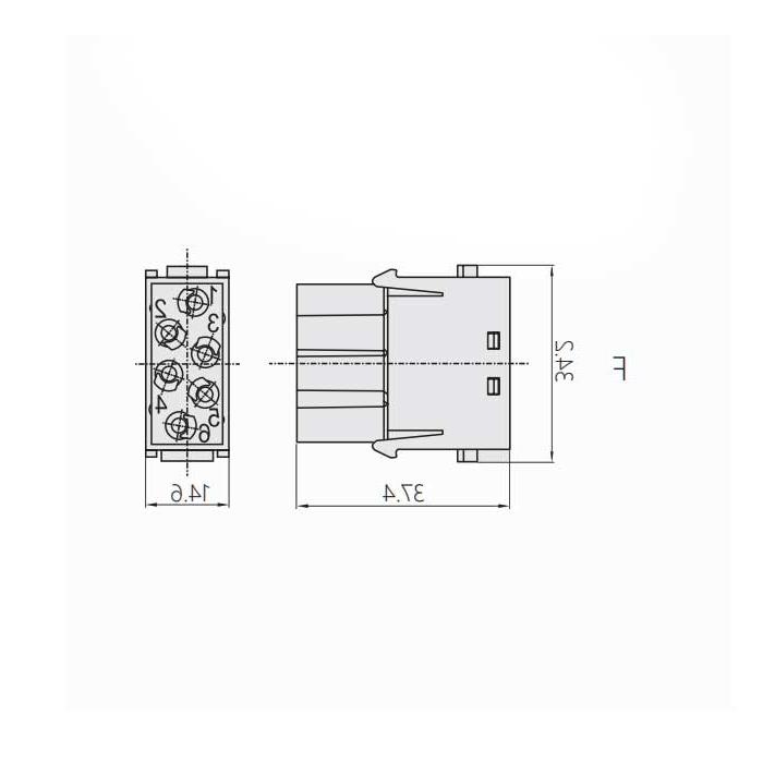 HM module, female connector, HM-F06-F, 09140063141